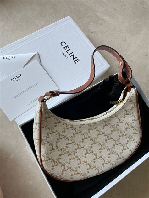 celine triomphe shoulder bag white|Celine ava triomphe bag.